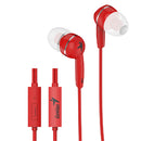 Genius HS-M320 Red In-Earphones with Inline Mic - Office Connect 2018