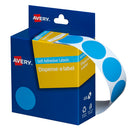 Avery Label Dispenser DMC24LB Light Blue Round 24mm 500 Pack