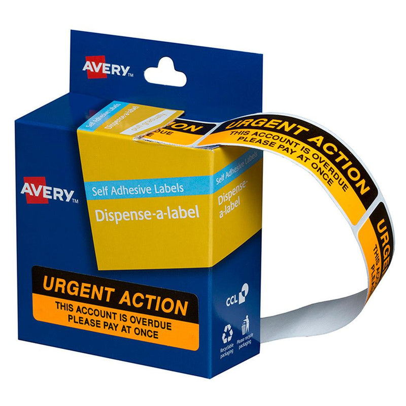 Avery Label Dispenser DMR1964R2 Urgent Action 64x19mm 125 Pack - Office Connect 2018