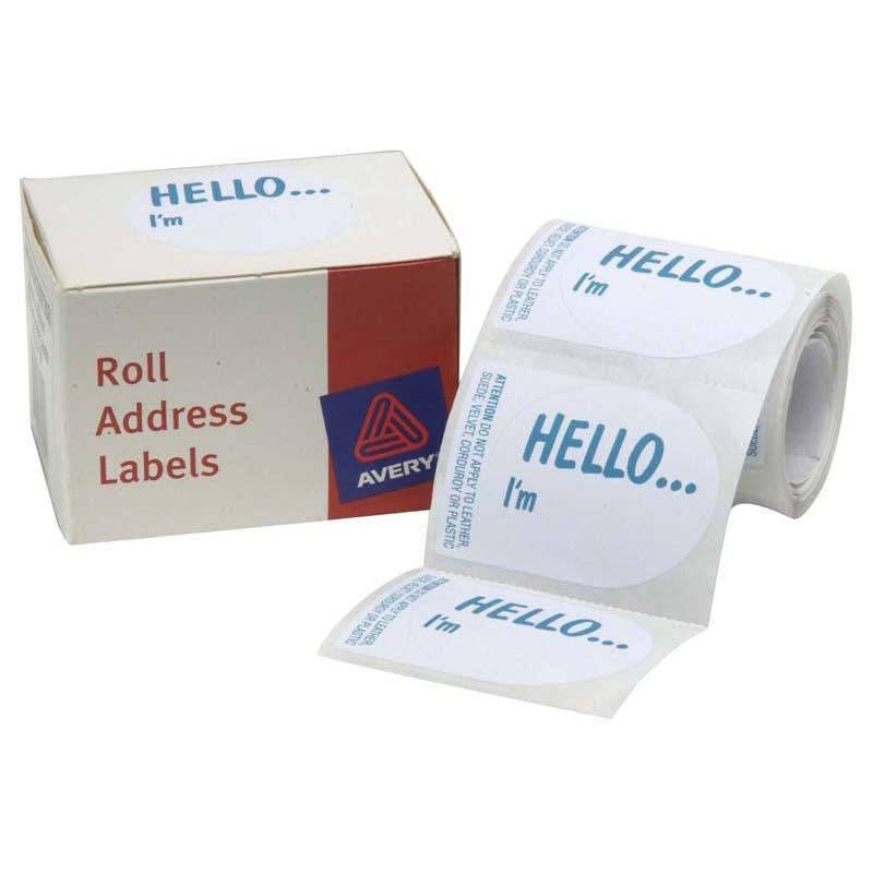 Avery Label Dispenser DMO5843HE Hello I'm 58x43mm 100 Pack - Office Connect 2018