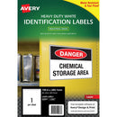 Avery Heavy Duty ID Label L7067 White Laser 199.6x289.1mm 1up 25 Sheets - Office Connect 2018