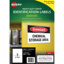 Avery Heavy Duty ID Label L7068 White Laser 199.6x143.5mm 2up 25 Sheets - Office Connect 2018