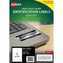 Avery Heavy Duty ID Label L6013 Silver Laser 208x295mm 1up 20 Sheets - Office Connect 2018