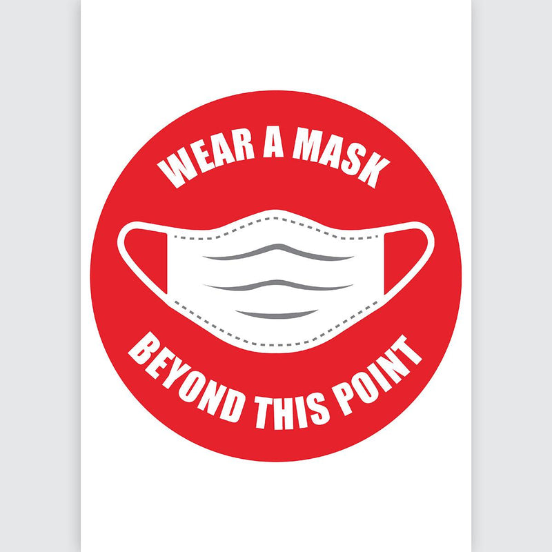 Avery Pre-Printed Self-Adhesive Sign Wear A Mask Round 20cm 5 Sheets - Office Connect 2018