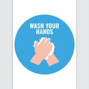 Avery Pre-Printed Self-Adhesive Sign Wash Your Hands Round 20cm 5 Sheets - Office Connect 2018