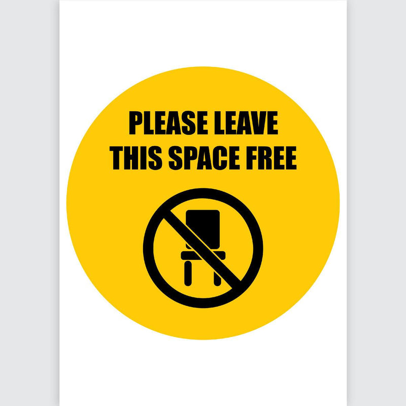 Avery Pre-Printed Self-Adhesive Sign Please Leave this Space Free Round 20cm 5 Sheets - Office Connect 2018