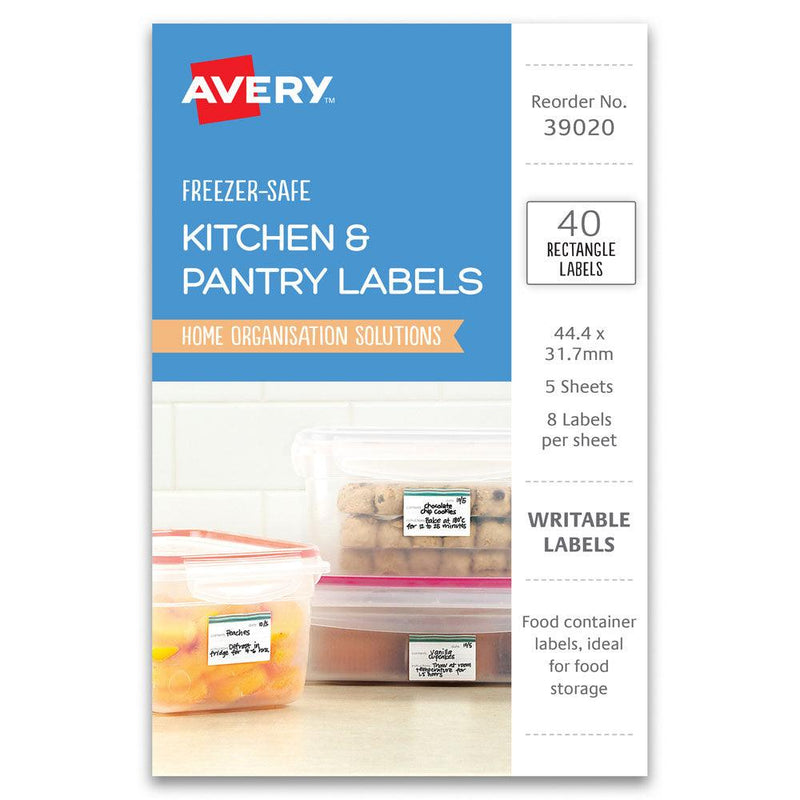 Avery Kitchen & Pantry Freezer Safe Labels Fruit 44x31mm 8up 5 Sheets - Office Connect 2018