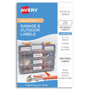 Avery Garage & Outdoor Labels 31x89mm 4up 5 Sheets - Office Connect 2018