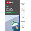 Avery Tamper Proof Label 39133 Clear Dot 50mm 4up 10 Sheets - Office Connect 2018