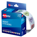Avery Merit Stickers Dispenser Pastel Hearts 24mm 400 Pack - Office Connect 2018