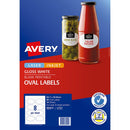 Avery Label L7127 Oval Glossy 8up 10 Sheets 84x50mm - Office Connect 2018