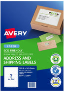 Avery Eco Friendly Address Labels 199.1x143.5mm 2up 20 Sheets L7168EV - Office Connect 2018