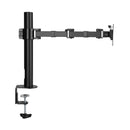 BRATECK 17"-32" Single Monitor Articulating Arm. Max Load: 12kg, VESA 75xx75 & 100x100. Extend, Tilt and Swivel. Detachable VESA Plate, Hidden Cable Management, Matte Black