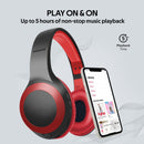 PROMATE Deep Base Bluetooth V5.0 Wireless Over-ear Headphones. Up to 5 Hours Playback, Built-in 200mAh Battery. 10m Operating Distance. Exceptional hi-res Driver Black/Red Colour. - Office Connect 2018