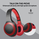 PROMATE Deep Base Bluetooth V5.0 Wireless Over-ear Headphones. Up to 5 Hours Playback, Built-in 200mAh Battery. 10m Operating Distance. Exceptional hi-res Driver Black/Red Colour. - Office Connect 2018
