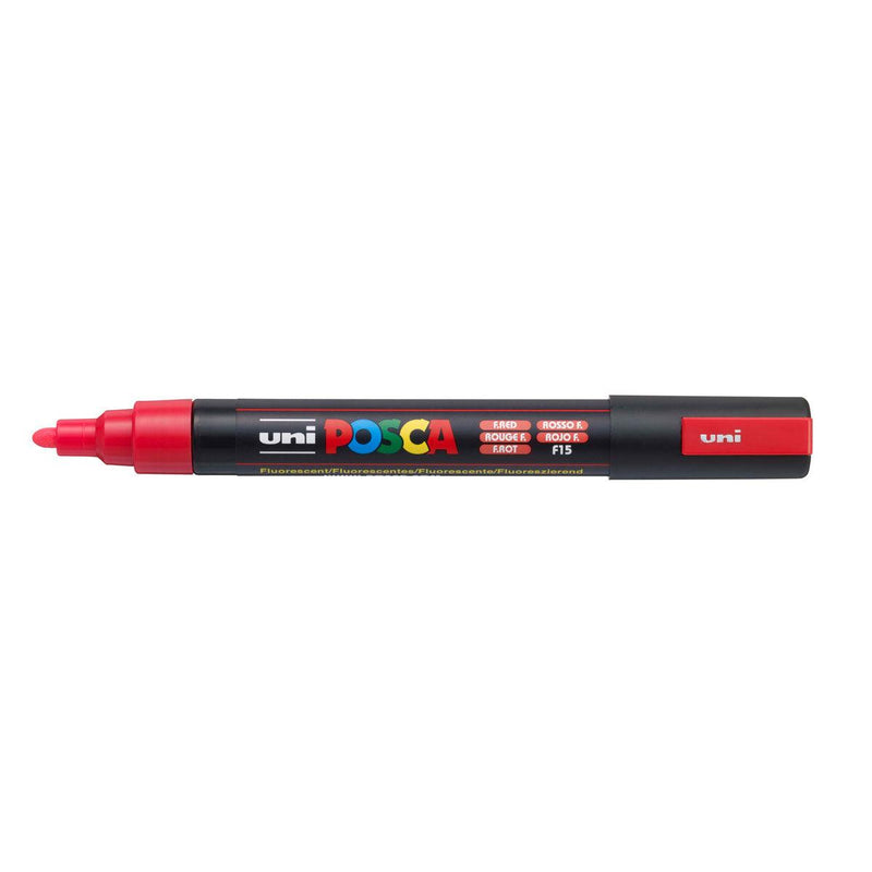 Uni Posca Marker 1.8-2.5mm Med Bullet Fluoro Red PC-5M - Office Connect 2018