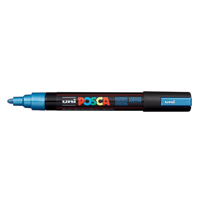 Uni Posca Marker 1.8-2.5mm Med Bullet Metallic Blue PC-5M - Office Connect 2018