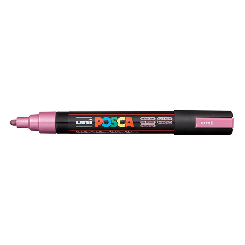 Uni Posca Marker 1.8-2.5mm Med Bullet Metallic Pink PC-5M - Office Connect 2018