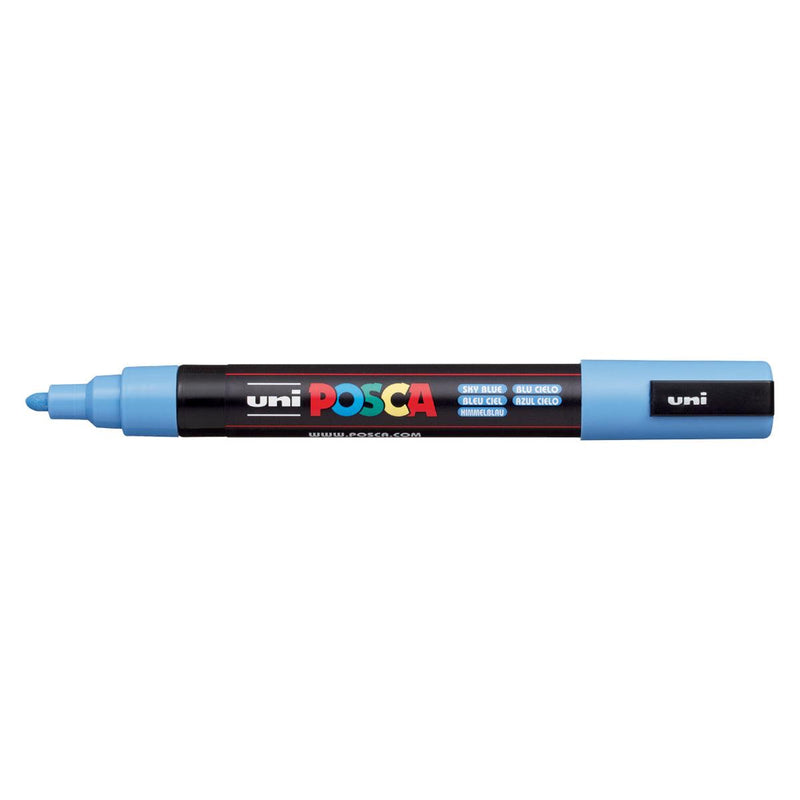 Uni Posca Marker 1.8-2.5mm Med Bullet Sky Blue PC-5M - Office Connect 2018