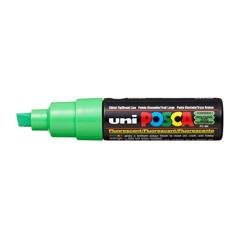 Uni Posca Marker 8.0mm Bold Chisel Fluoro Green PC-8K - Office Connect 2018