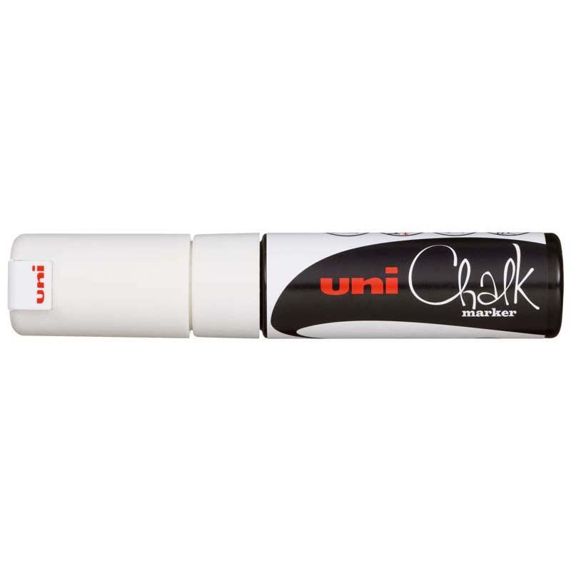 Uni Chalk Marker 8.0mm Chisel Tip White PWE-8K - Office Connect 2018