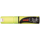 Uni Chalk Marker 8.0mm Chisel Tip Fluoro Yellow PWE-8K - Office Connect 2018