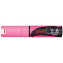 Uni Chalk Marker 8.0mm Chisel Tip Fluoro Pink PWE-8K - Office Connect 2018