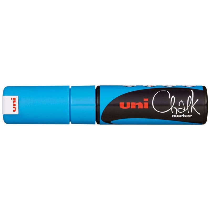 Uni Chalk Marker 8.0mm Chisel Tip Light Blue PWE-8K
