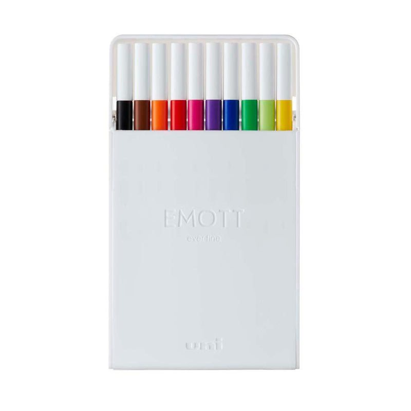 Uni Emott Everfine Fineliners 0.4mm No.1 Assorted 10 Pack - Office Connect 2018