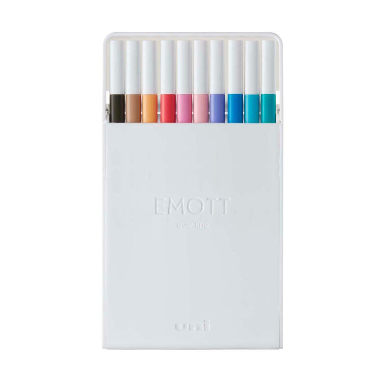 Uni Emott Everfine Fineliners 0.4mm No.2 Assorted 10 Pack - Office Connect 2018