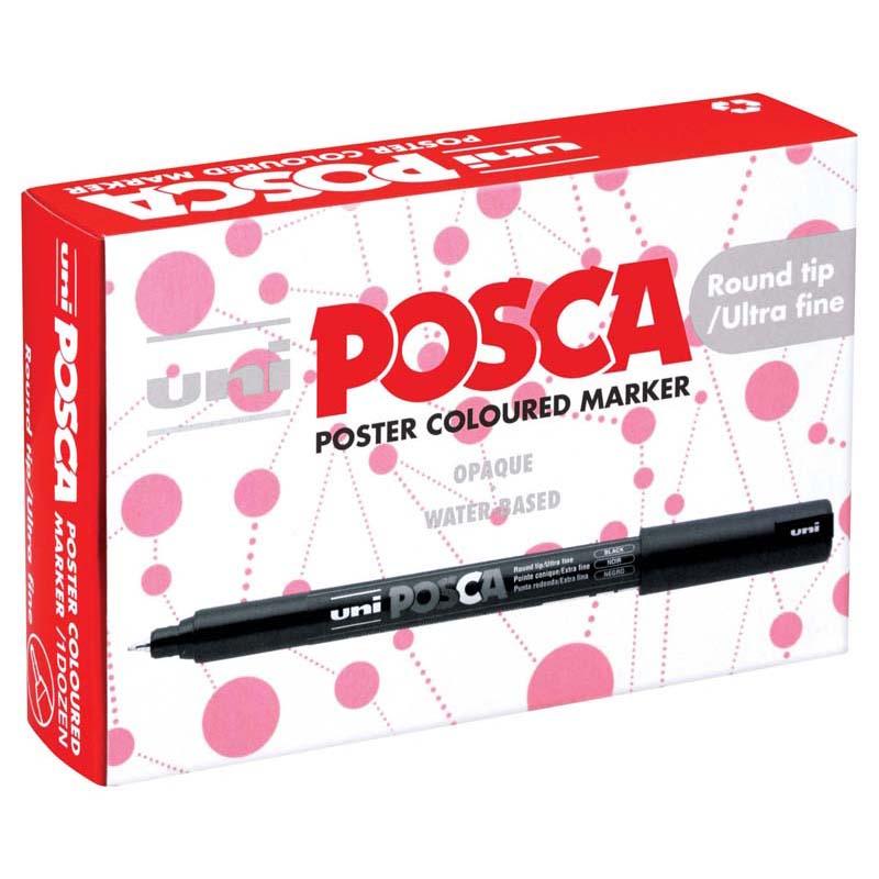 Uni Posca Marker 0.7mm Ultra-Fine Pin Tip Asstd Metallic Box/12 PC-1MR - Office Connect 2018