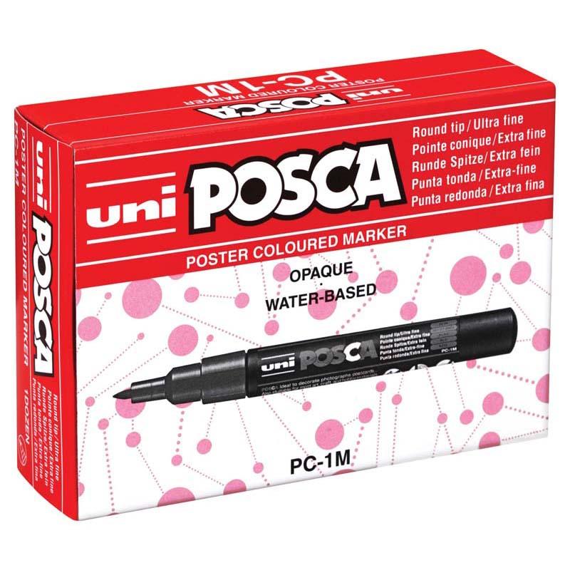 Uni Posca Marker 0.7mm Ultra-Fine Round Tip Asstd Pack 12 PC-1M - Office Connect 2018