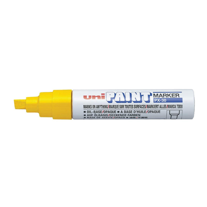 Uni Paint Marker 4.0-8.5mm Chisel Tip Yellow PX-30 - Office Connect 2018