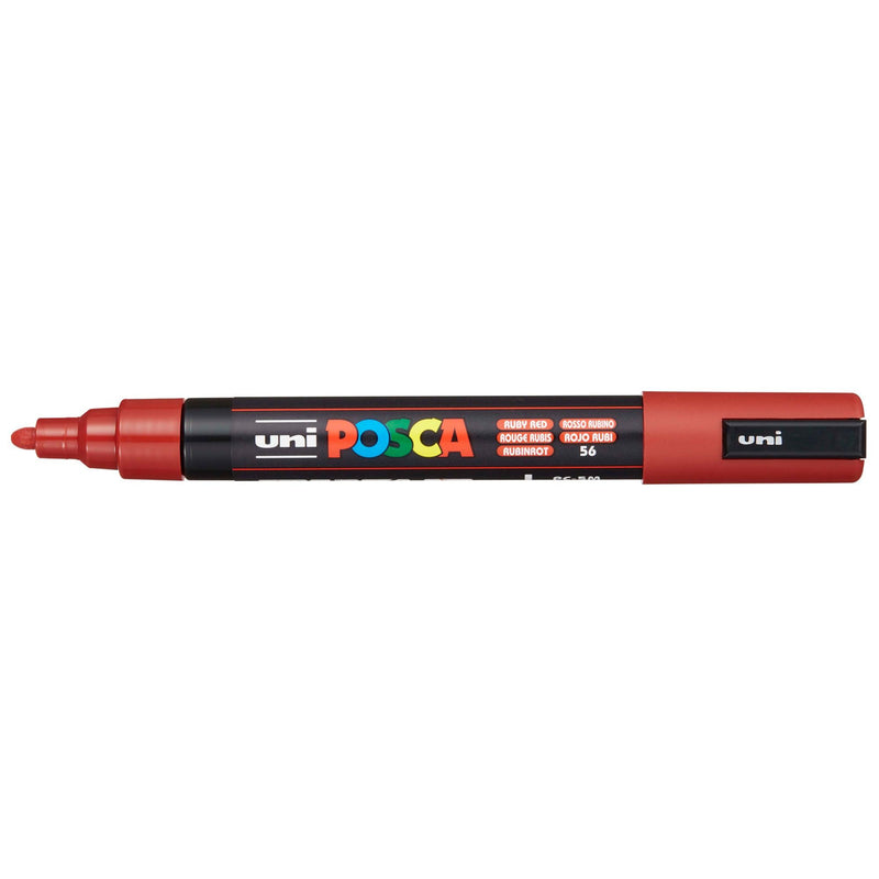 Uni Posca Marker 1.8-2.5mm Med Bullet Ruby Red PC-5M - Office Connect 2018