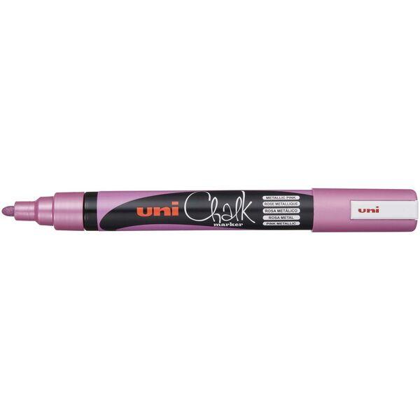 Uni Chalk Marker 1.8-2.5mm Bullet Tip Metallic Pink PWE-5M - Office Connect 2018