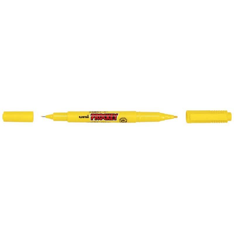 Uni Prockey Marker Dual Tip 0.4/0.9mm Yellow PM-120 - Office Connect 2018