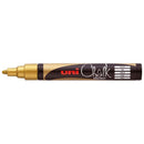 Uni Chalk Marker 1.8-2.5mm Bullet Tip Gold PWE-5M - Office Connect 2018