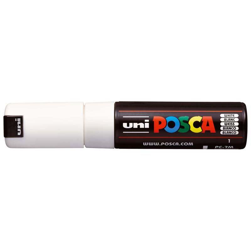 Uni Posca Marker 4.5-5.5mm Bold Bullet White PC-7M - Office Connect 2018