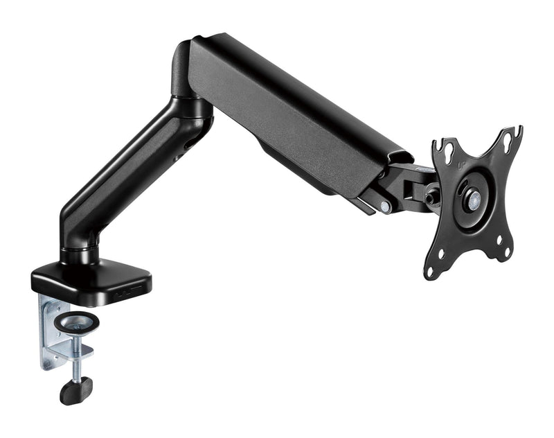 BRATECK Elegant 17"-32" Counter Balance Monitor Desk Mount. Max Load up to 9Kgs. VESA 75x75 & 100x100. Gas Spring with Matt Plastic Surface. Extend, Tilt & Swivel. Black Colour - Office Connect 2018