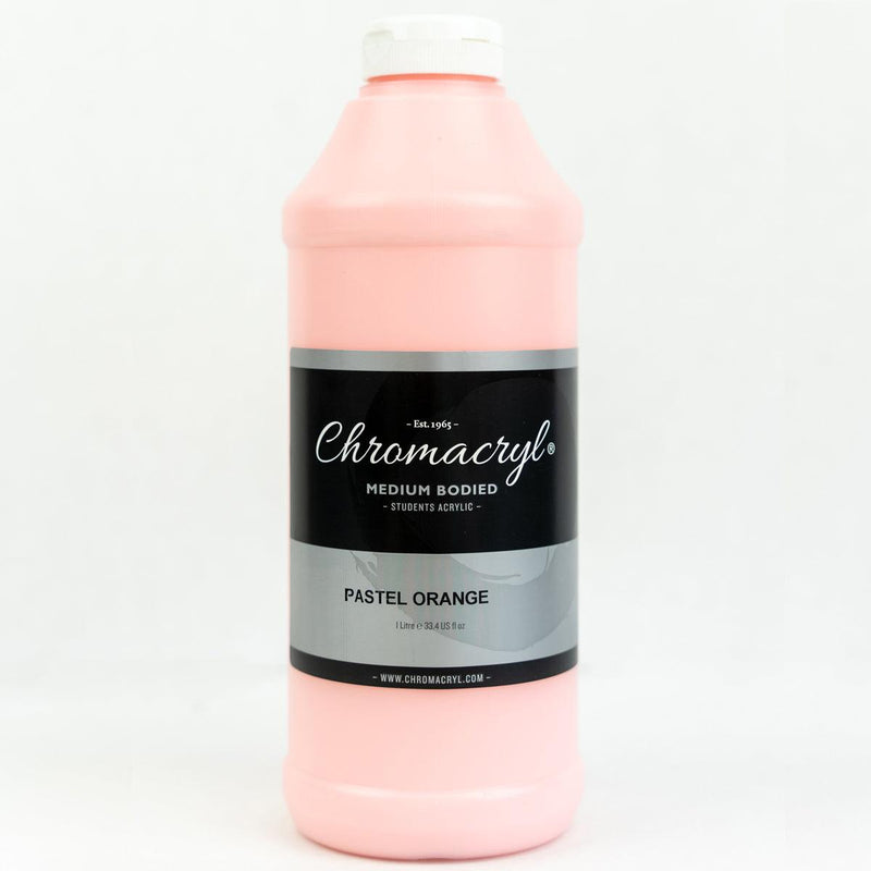 Chromacryl Acrylic Paint Student 1 Litre Pastel Orange - Office Connect 2018