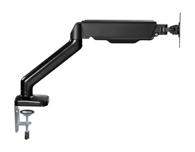 BRATECK Elegant 17"-32" Counter Balance Monitor Desk Mount. Max Load up to 9Kgs. VESA 75x75 & 100x100. Gas Spring with Matt Plastic Surface. Extend, Tilt & Swivel. Black Colour - Office Connect 2018
