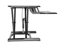 BRATECK Gas-Spring Scissor Lift Desktop Sit-Stand Workstation. Height Adjustable 110-505mm Work Surface Size 950x400mm (LxW). Work Surface Weight Cap. 15kgs. Black Colour. - Office Connect 2018