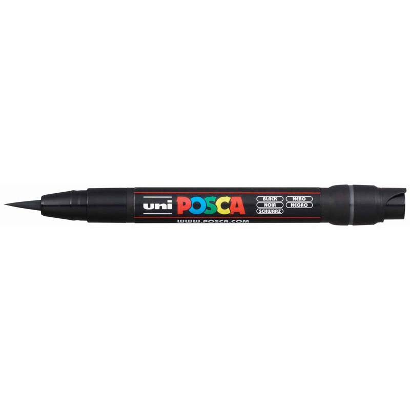 Uni Posca Marker 0.1-10.0mm Brush Tip Black PCF-350