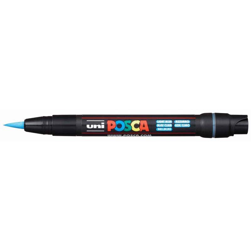 Uni Posca Marker 0.1-10.0mm Brush Tip Light Blue PCF-350 - Office Connect 2018