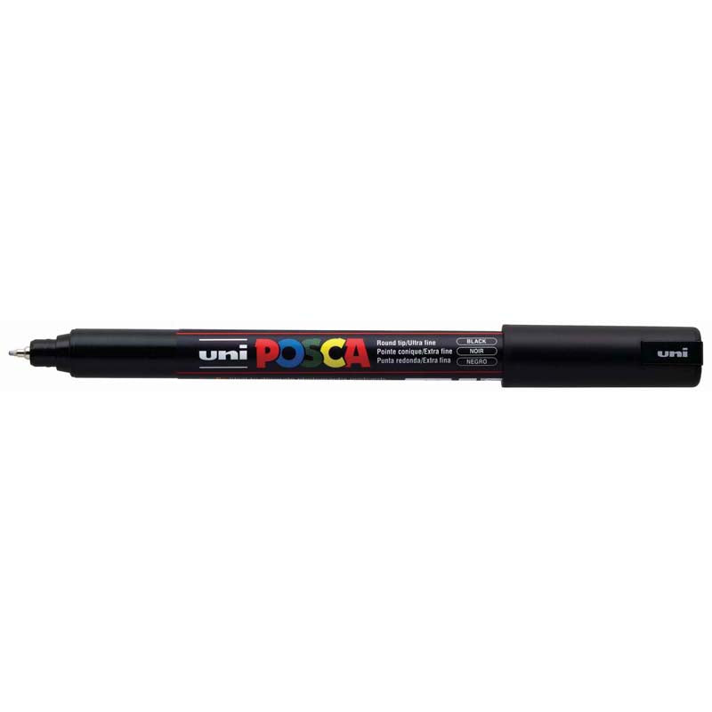 Uni Posca Marker 0.7mm Ultra-Fine Pin Tip Black PC-1MR