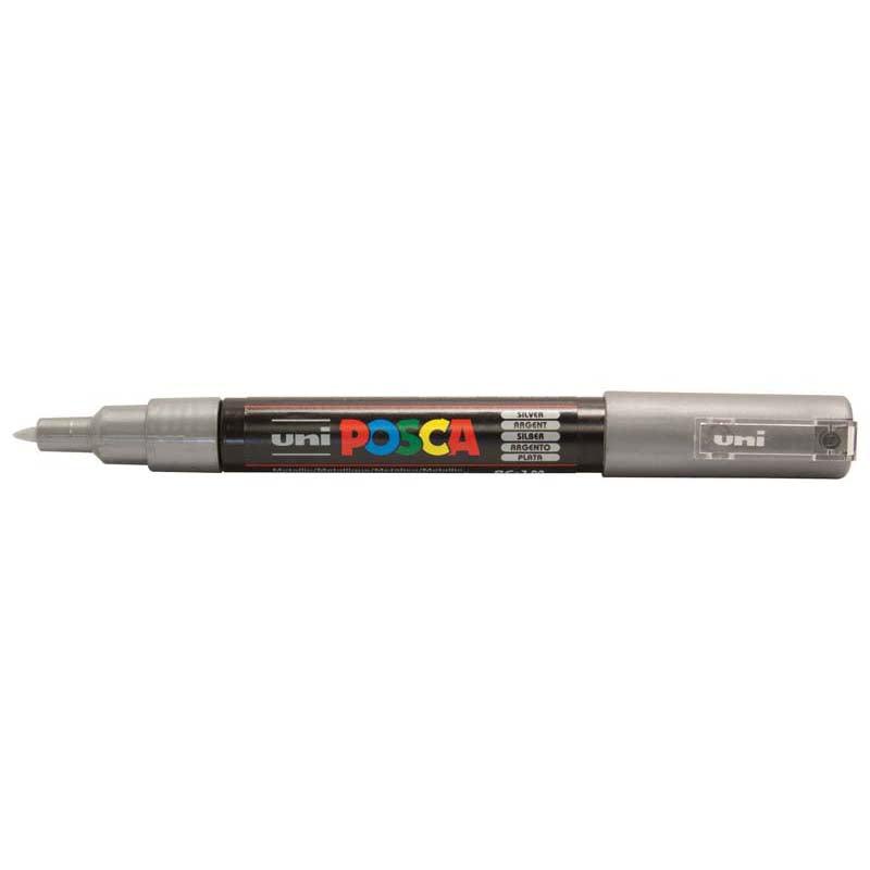 Uni Posca Marker 0.7mm Ultra-Fine Round Tip Silver PC-1M - Office Connect 2018