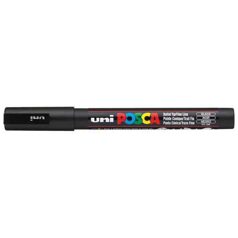 Uni Posca Marker 0.9-1.3mm Fine Black PC-3M