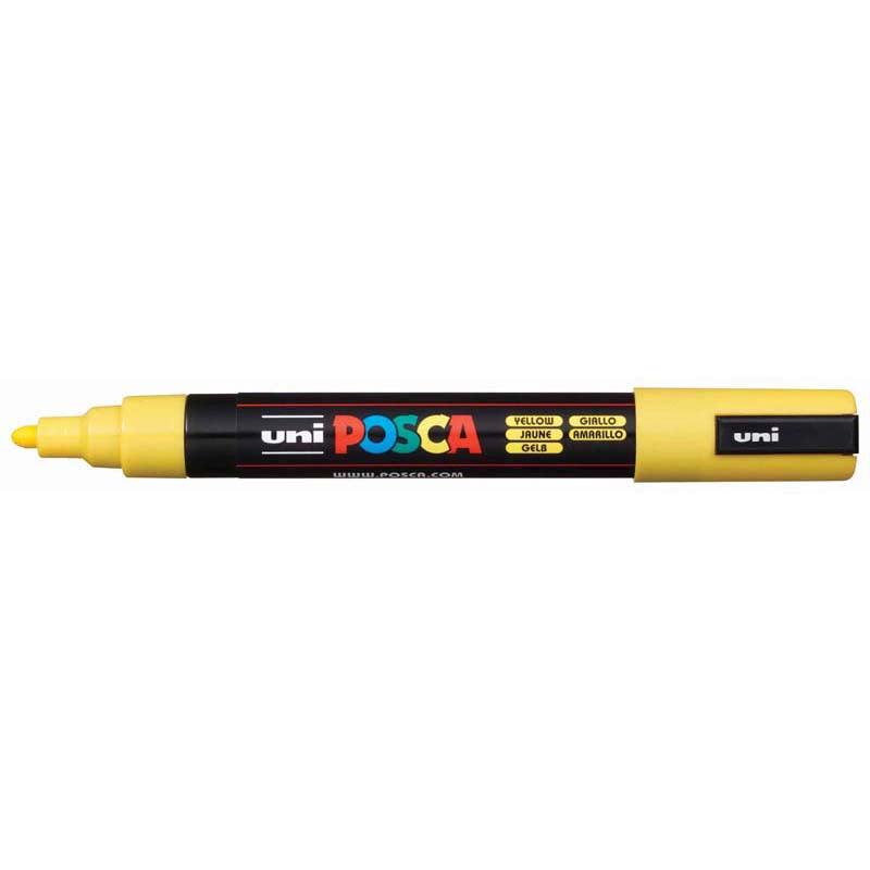 Uni Posca Marker 1.8-2.5mm Med Bullet Yellow PC-5M - Office Connect 2018