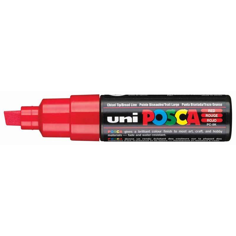 Uni Posca Marker 8.0mm Bold Chisel Red PC-8K - Office Connect 2018