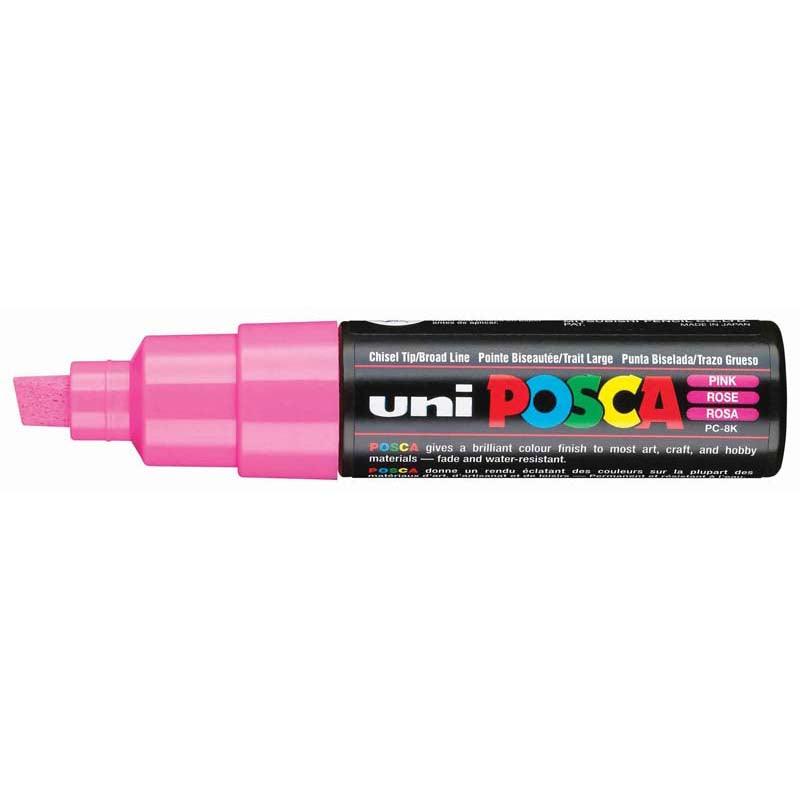 Uni Posca Marker 8.0mm Bold Chisel Pink PC-8K - Office Connect 2018